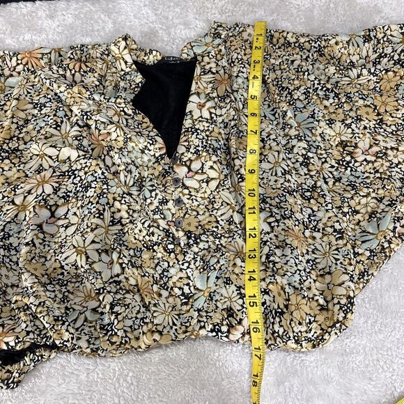 Lulus Season of Blooms Cream Multi Floral Print Size Small Balloon Sleeve - Picture 13 of 14